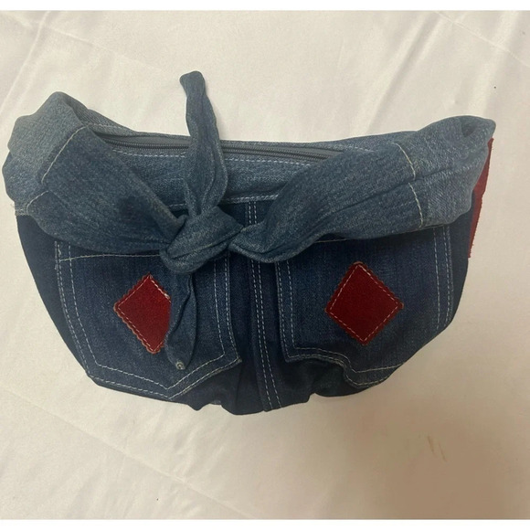 DIY denim fanny pack or sling purse! Suede patched and the creators tag inside. - Picture 5 of 7
